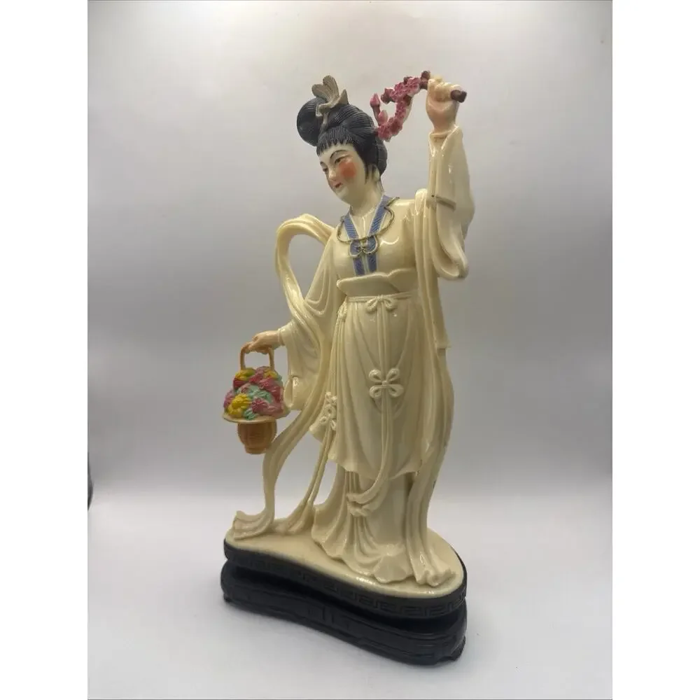 Vintage Geisha Girl Celluloid Figure, Chinoiserie Geisha Figurine *